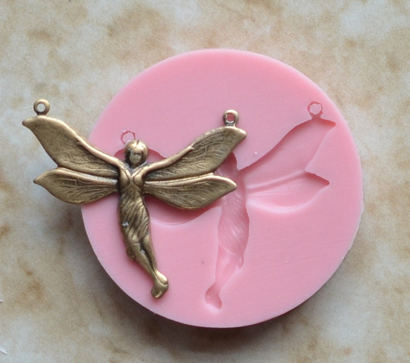 Fairy Silicone Mold, Jewelry, Resin, clay, Pendant, Necklace, hung on a chain, Charms, brooch, bracelets, symbol, earrings,  G231