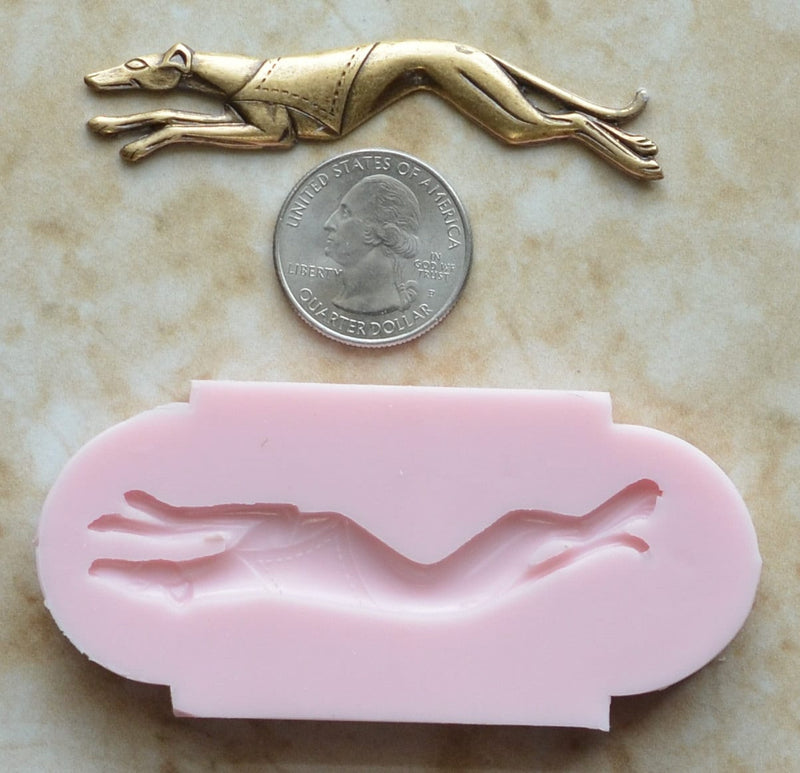 Greyhound  Silicone Mold, Animal Silicone Mold, Resin, Clay, Epoxy, food grade, Chocolate molds, Resin, Clay, dogs, cats, fish, birds A175