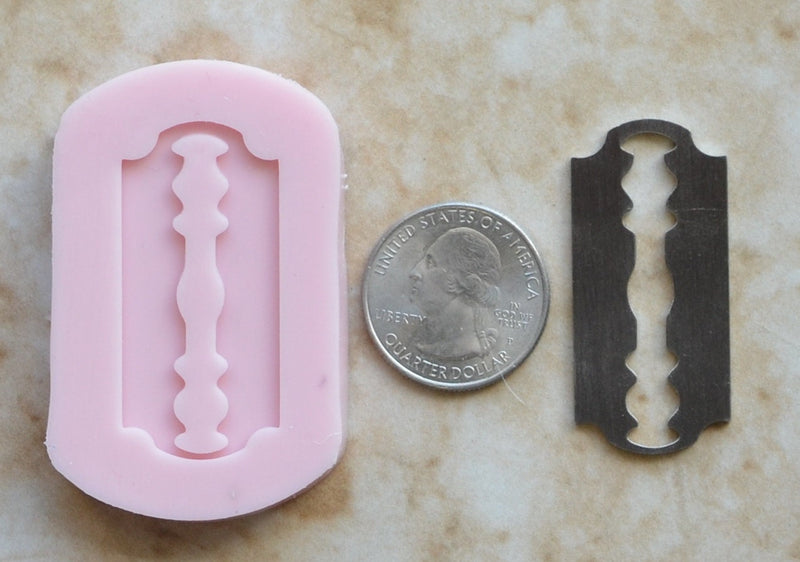 Razor Blade Silicone Mold, Jewelry, Resin, clay, Pendant, Necklace, Charms, brooch, bracelets, symbol, design, earrings,  G239