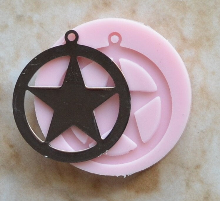 Star Silicone Mold, Jewelry, Resin, clay, Pendant, Necklace, hung on a chain, Charms, brooch, symbol, design, earrings, Jewelry molds, G244