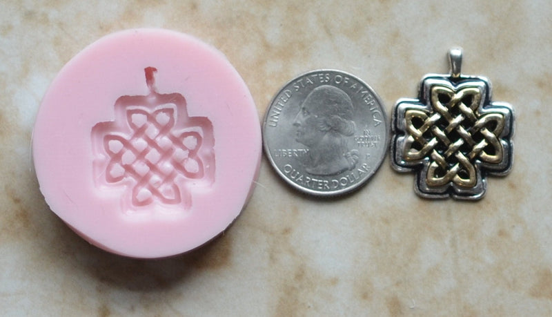 Celtic Knot Pendant Flexible Silicone Mold, Jewelry, Resin, clay, Pendant, Necklace, hung on a chain, Charms, brooch, bracelets, N261