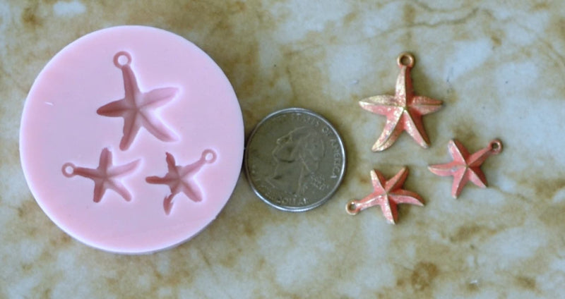 Starfish Silicone Mold, Sea Stars, resin, invertebrates, Five arms, Mold, Silicone Mold, Molds, Clay, Jewelry, Chocolate molds,  N111