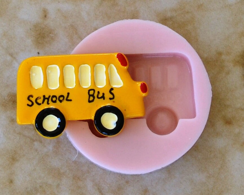 School Bus Silicone Mold, Jewelry, Resin, clay, Pendant, Necklace, hung on a chain, Charms, brooch, bracelets, symbol, earrings,  G161