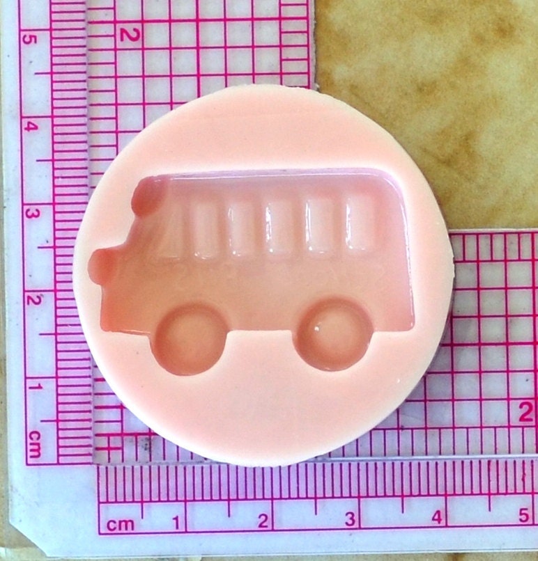 School Bus Silicone Mold, Jewelry, Resin, clay, Pendant, Necklace, hung on a chain, Charms, brooch, bracelets, symbol, earrings,  G161