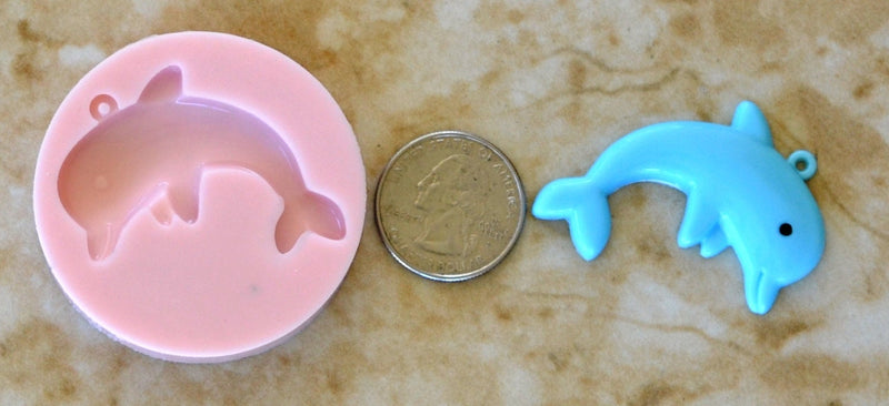 Dolphin Silicone Mold, resin, Fish, Clay, Epoxy, food grade mold, Ocean fish, deepwater fish, Chocolate, Candy, Cake, freshwater fish N186