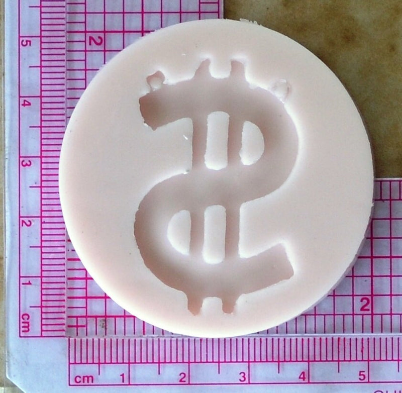 Dollar Sign Silicone Mold, Jewelry, Resin, clay, Pendant, Necklace, hung on a chain, Charms, brooch, bracelets, symbol, earrings, G206