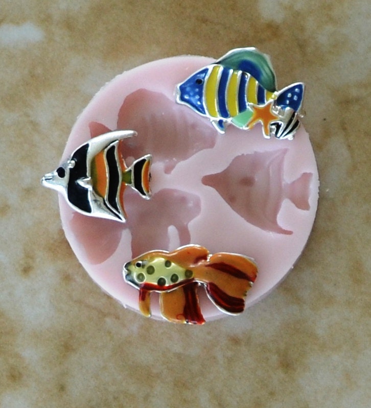 Fish Silicone Mold, resin, Fish, Clay, Epoxy, food grade mold, Ocean fish, deepwater fish, Chocolate, Candy, Cake, freshwater fish N191