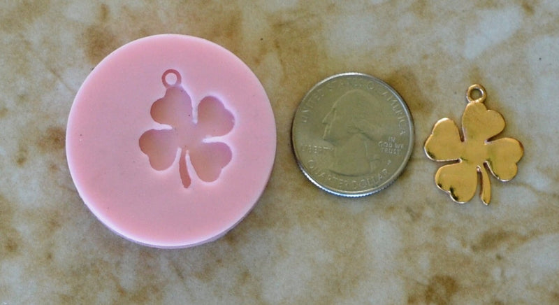 Four-Leaf Clover Silicone Mold, Jewelry, Resin, clay, Pendant, Necklace, hung on a chain, Charms, brooch, bracelets, symbol, design, G177