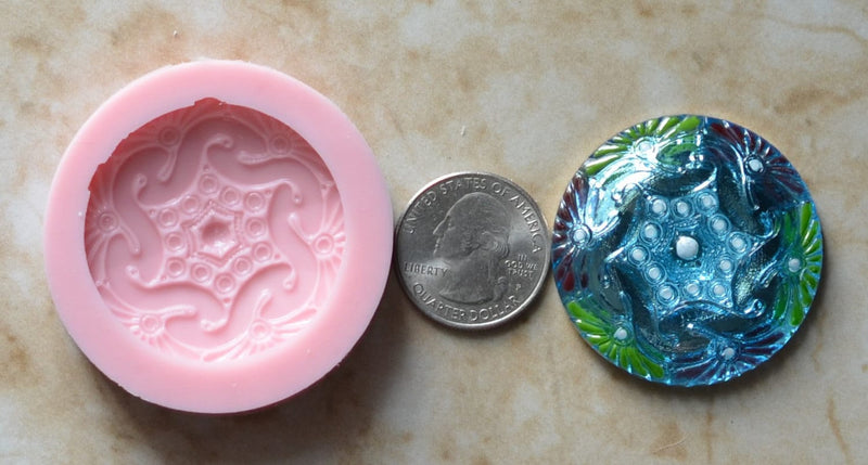 Bavarian Buttons Flexible Silicone Mold, Molds, Buttons, Crafts, Jewelry, Scrapbook, Resin, Sewing, Clothing, Clay B106