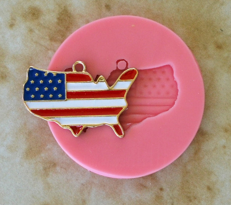 United States Silicone Mold, Jewelry, Resin, clay, Pendant, Necklace, hung on a chain, Charms, brooch, bracelets, symbol, earrings,  G221