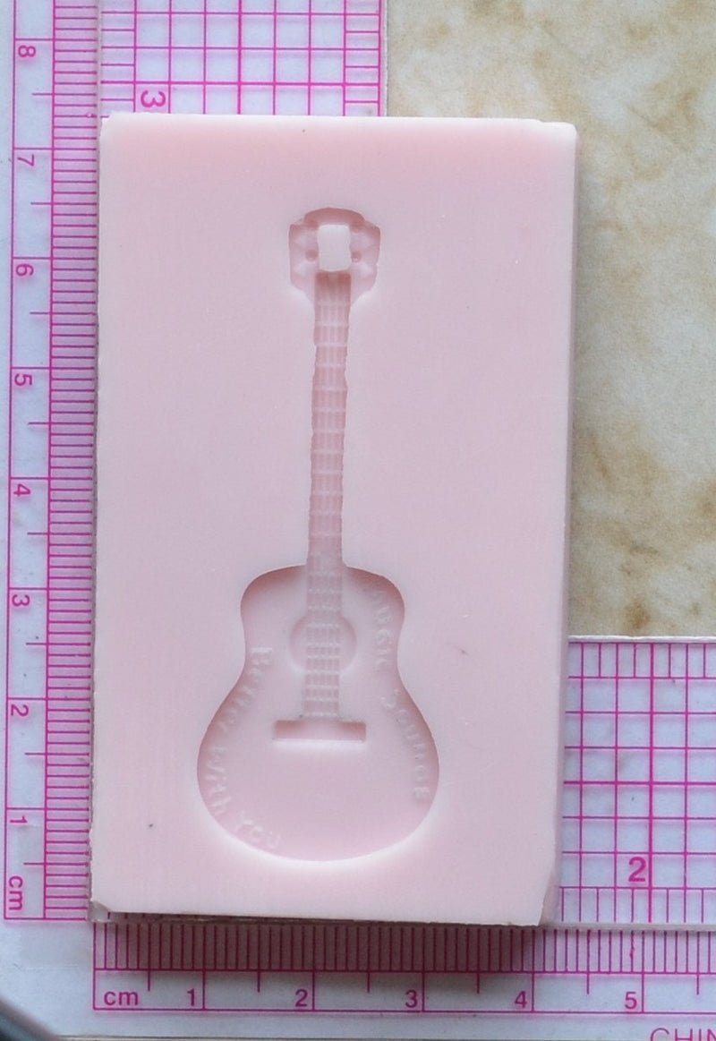 Guitar Silicone Mold, Jewelry, Resin, clay, Pendant, Necklace, hung on a chain, Charms, brooch, bracelets, symbol, design, earrings,  G338