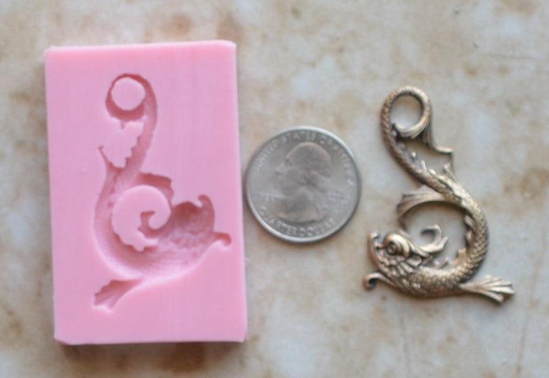 Sea Serpent Silicone Mold, resin, Fish, Clay, Epoxy, food grade, Ocean fish, deepwater fish, Chocolate, Candy, Cake, freshwater fish N228