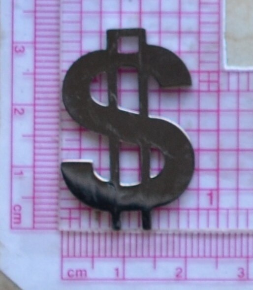 Dollar Sign Silicone Mold, Jewelry, Resin, clay, Pendant, Necklace, hung on a chain, Charms, bracelets, symbol, design, earrings, G240