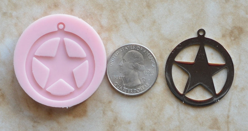 Star Silicone Mold, Jewelry, Resin, clay, Pendant, Necklace, hung on a chain, Charms, brooch, symbol, design, earrings, Jewelry molds, G244