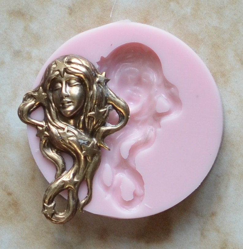 Star Maiden Silicone Mold, Cake, Candy, Jewelry, Chocolate, Cookies, Epoxy, Resin, clay, Pendent, Flexible, Food safe G245