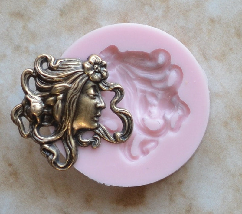 Camilla Maiden Silicone Mold, Jewelry, Resin, clay, Pendant, Necklace, hung on a chain, Charms, brooch, bracelets, symbol, earrings,  G256