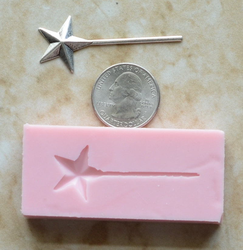 STAR WAND Flexible Silicone Mold, Jewelry, Resin, clay, Pendant, Necklace, hung on a chain, Charms, brooch, bracelets, symbol, G276