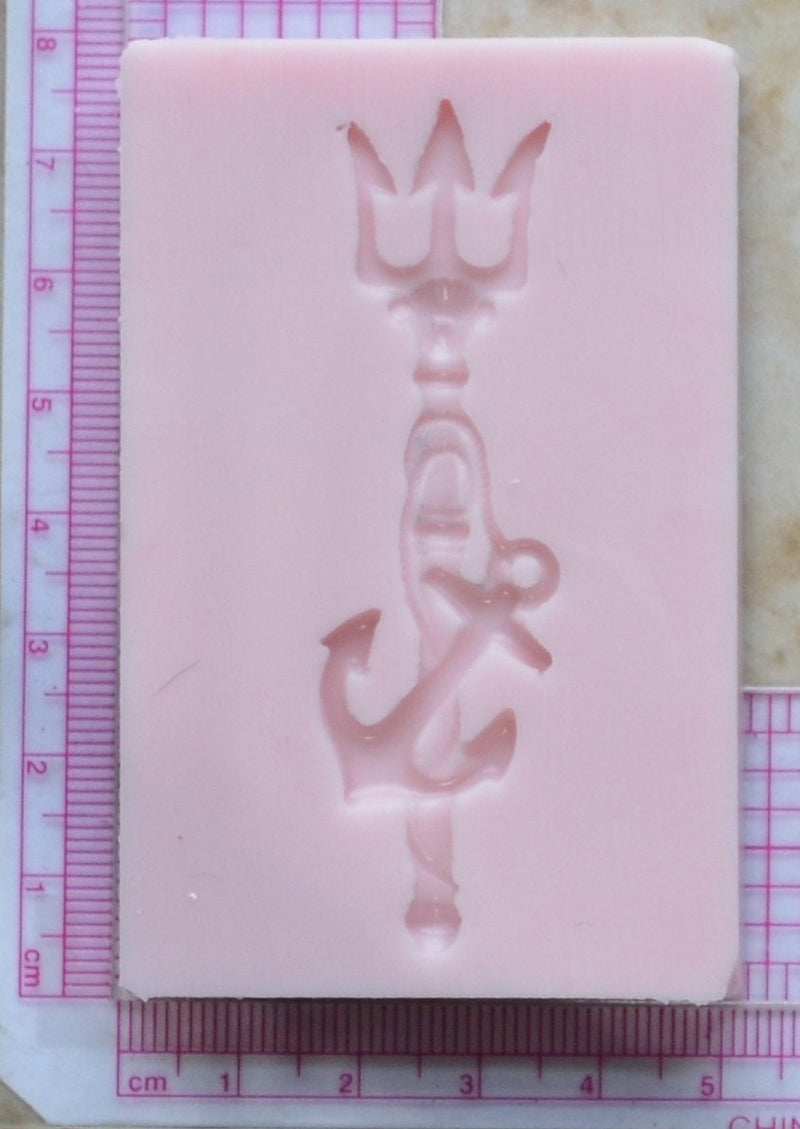 NEPTUNE'S TRIDENT Silicone Mold, Nautical, mold, boat, Sailing, Clay, Epoxy, Sea, food grade, anchors, Navy, craft, Ocean, Chocolate  N277