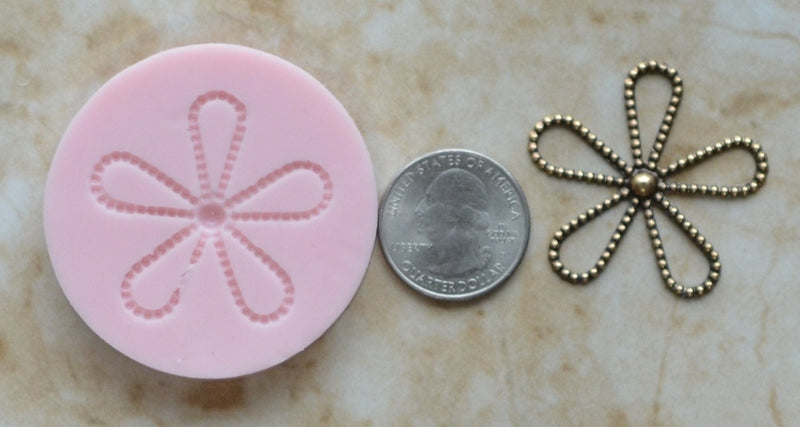 OPEN BEADED FLOWER Silicone Mold, Plants, Trees, plant life, Flowers, flowering plants, Palm trees, Clay mold, Epoxy molds, Chocolate, G289