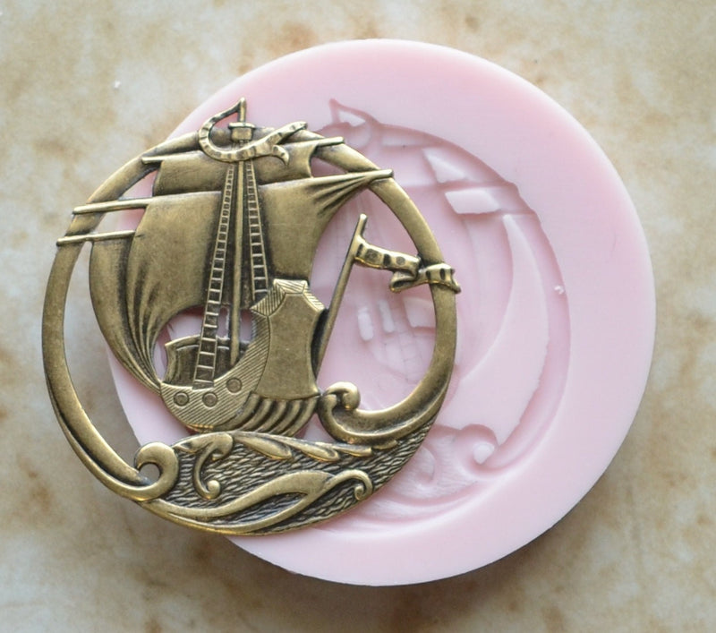 SHIP AT SEA Silicone Mold, Nautical, mold, boat, Sailing, Clay mold, Epoxy, Sea, food grade, anchors, Navy, craft, Ocean, Chocolate  N278