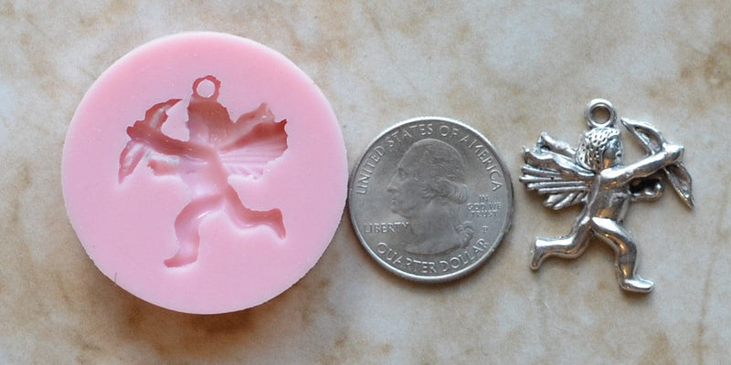 Cupid Flexible Silicone Mold, Jewelry, Resin, clay, Pendant, Necklace, hung on a chain, Charms, bracelets, symbol, design, earrings, G342