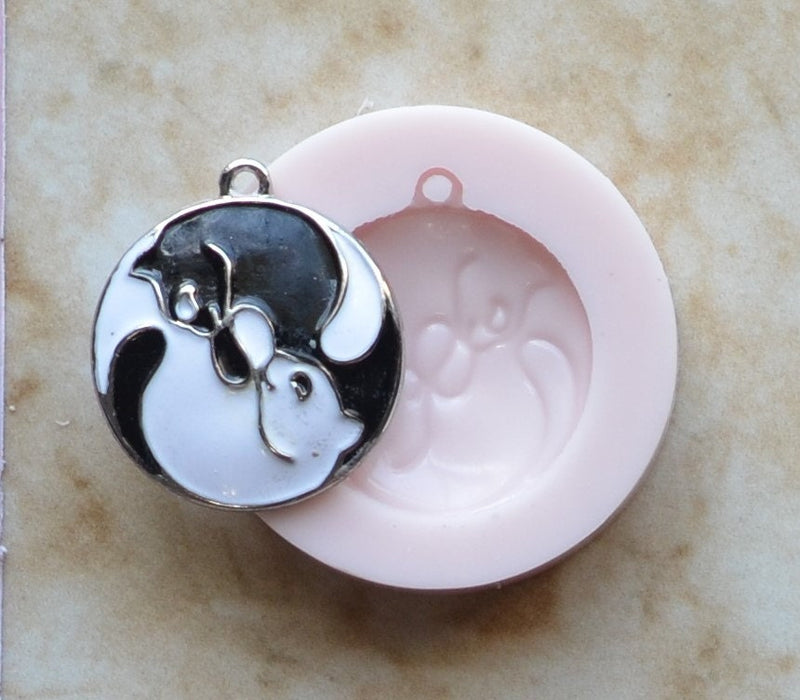 Cat Yin Yang Silicone Mold, Animal Silicone Mold, Resin, Clay, Epoxy, food grade, Chocolate molds, Resin, Clay, dogs, cats, fish, A238