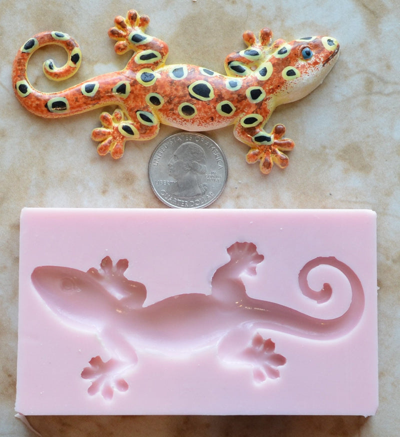 Gecko Lizard Silicone Mold, Animal Silicone Mold, Resin, Clay, Epoxy, food grade, Chocolate molds, Resin, Clay, dogs, cats, fish, birds A315