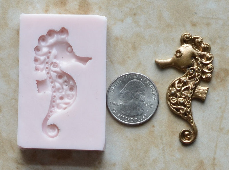 Seahorse Silicone Mold, Seahorse Mold, Silicone, Molds, Resin mold, Clay mold, Epoxy, food grade, Chocolate, mould, Flexible, ocean  N284