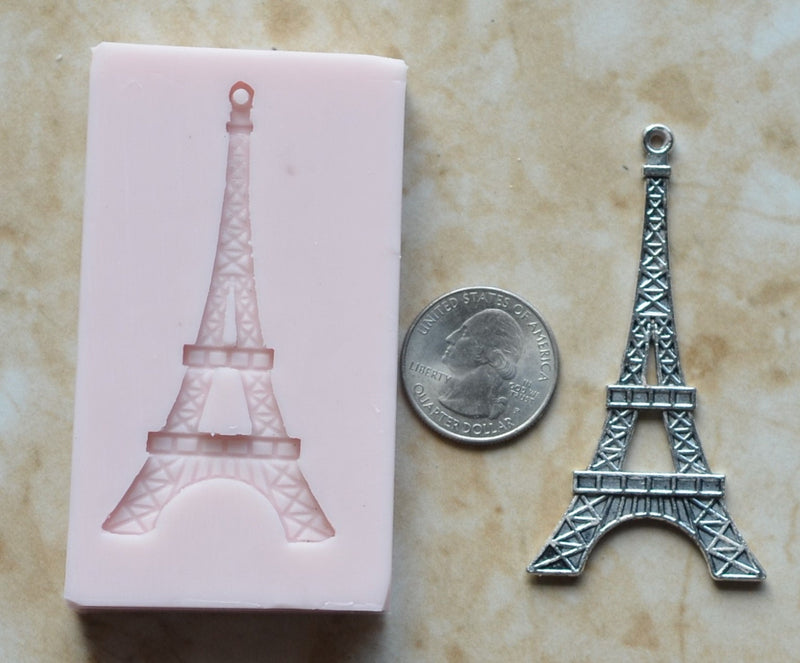 Eiffel Tower Silicone Mold, Jewelry, Resin, clay, Pendant, Necklace, hung on a chain, Charms, brooch, bracelets, symbol, earrings  G309