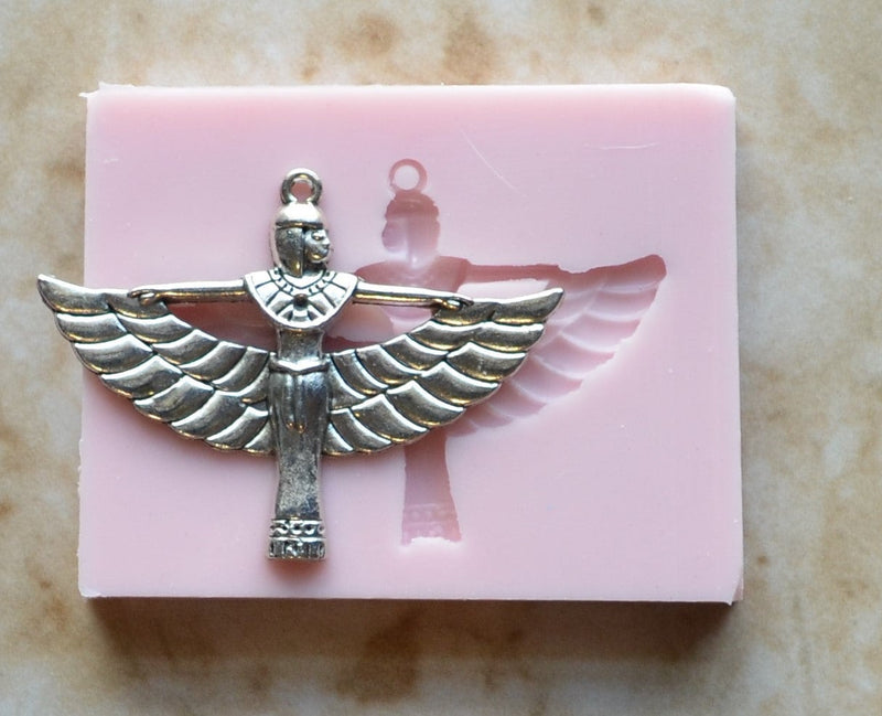 Egyptian Pharaonic Winged Pendant Silicone Mold, Jewelry, Resin, Pendant, Necklace, hung on a chain, Charms, symbol, design, earrings,  G345