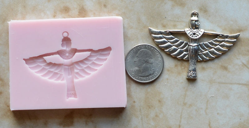 Egyptian Pharaonic Winged Pendant Silicone Mold, Jewelry, Resin, Pendant, Necklace, hung on a chain, Charms, symbol, design, earrings,  G345