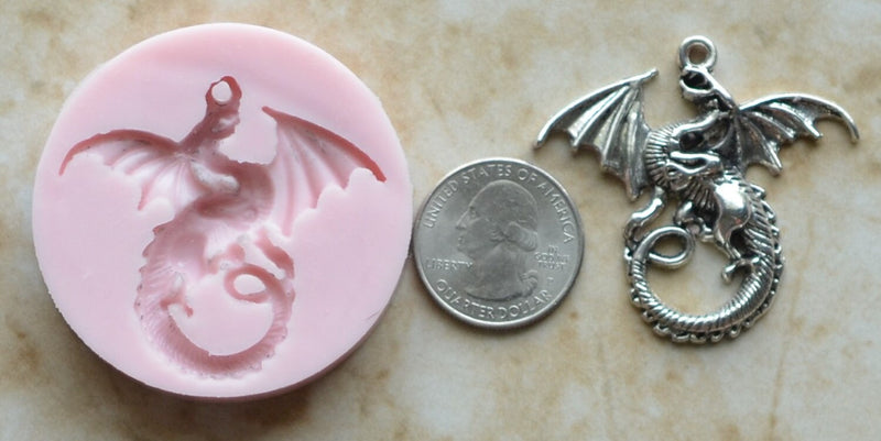 Dragon Silicone Mold, Dragon, Resin, Clay, Epoxy, food grade, Dragons, Chocolate, reptilian legendary, Mythological creatures, A255