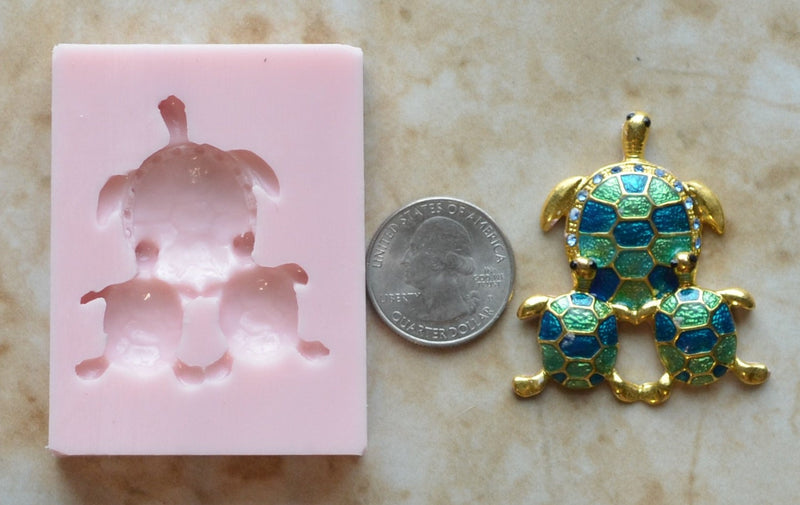 Turtle Silicone Mold, UV mold, Resin mold, Clay mold, Epoxy molds, Animal molds, Nautical molds, Food grade molds, Ultraviolet resin A282