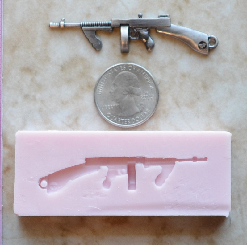 Gun Rifle Silicone Mold, Jewelry, Resin, clay, Pendant, Necklace, hung on a chain, Charms, brooch, bracelets, symbol, earrings,  G343-25