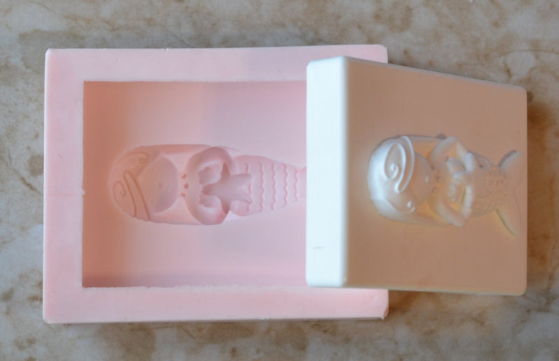 Mermaid Soap Mold, Silicone Soap Mold, Soap mold, Round molds, Square molds, Rectangular mold, Octagon, Soaps, S-125