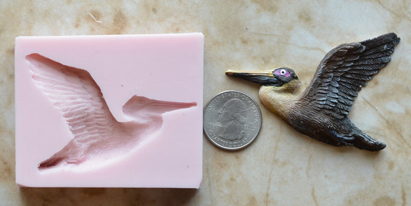 Pelican Silicone Mold, Birds, Resin Birds mold, Clay, Epoxy Birds molds, food grade Birds mold, songbirds, Sea birds, Chocolate  A327