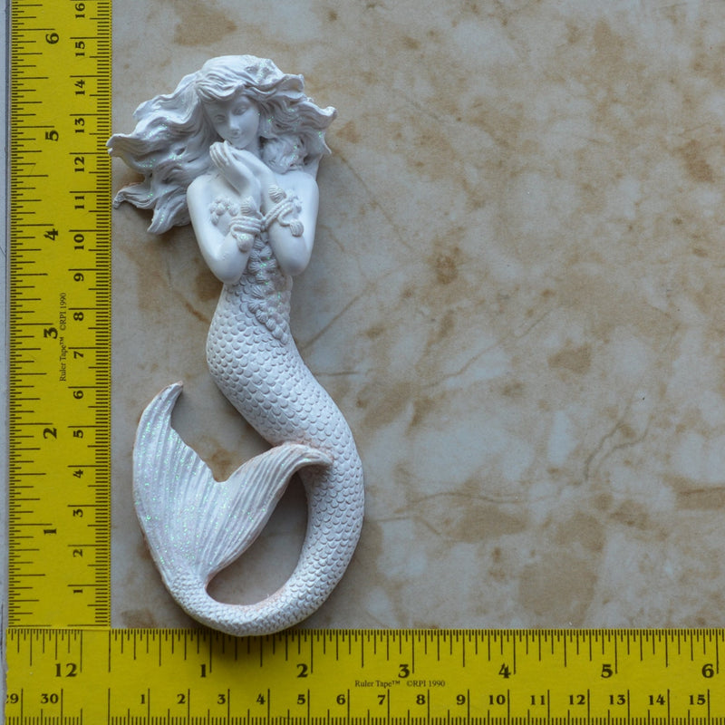 Mermaid Large 5-1/2" silicone mold, Mermaid, Mermaids, aquatic creature, Shipwrecks, Folklore, Fairy tales, Clay mold, Nautical mold, N353