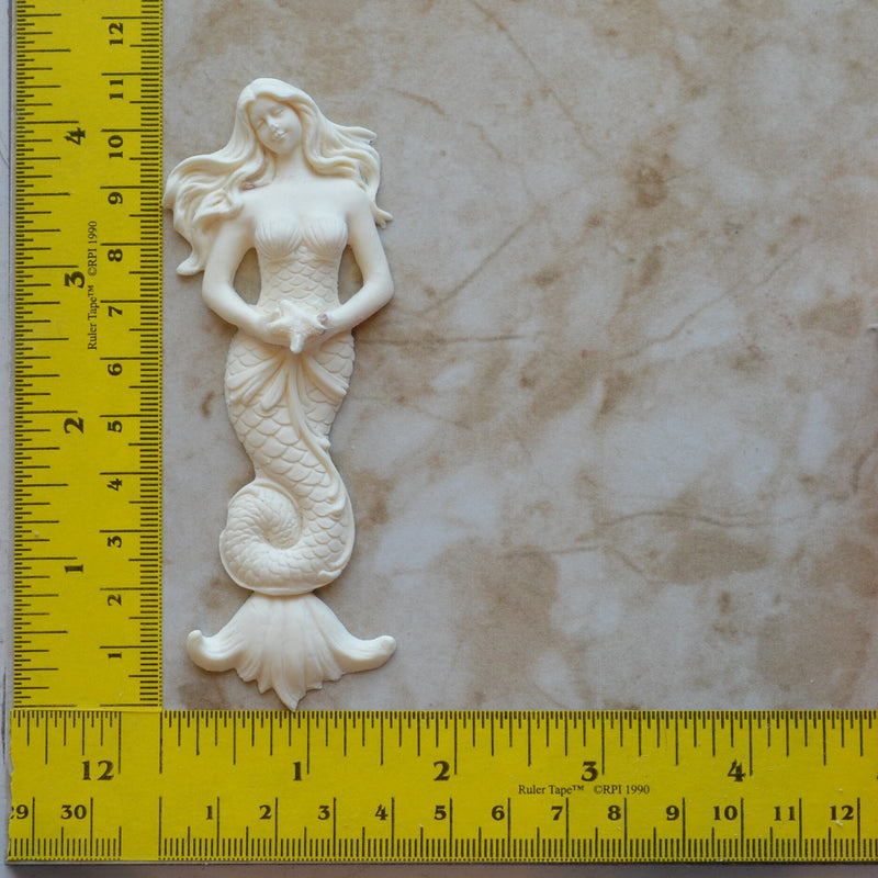 Mermaid 4-1/4" Silicone mold, Mermaid, Mermaids, aquatic creature, Shipwrecks, Folklore, Fairy tales, Clay mold, Nautical mold N374