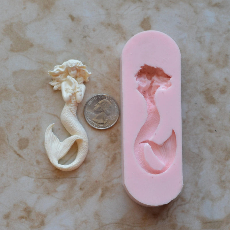 Mermaid silicone mold, Mermaid, Mermaids, aquatic creature, Shipwrecks, Folklore, Fairy tales, Clay mold, Epoxy molds, Nautical  N376