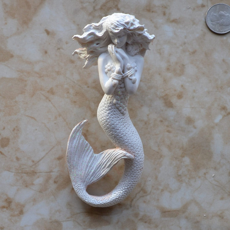 Mermaid Large 5-1/2" silicone mold, Mermaid, Mermaids, aquatic creature, Shipwrecks, Folklore, Fairy tales, Clay mold, Nautical mold, N353