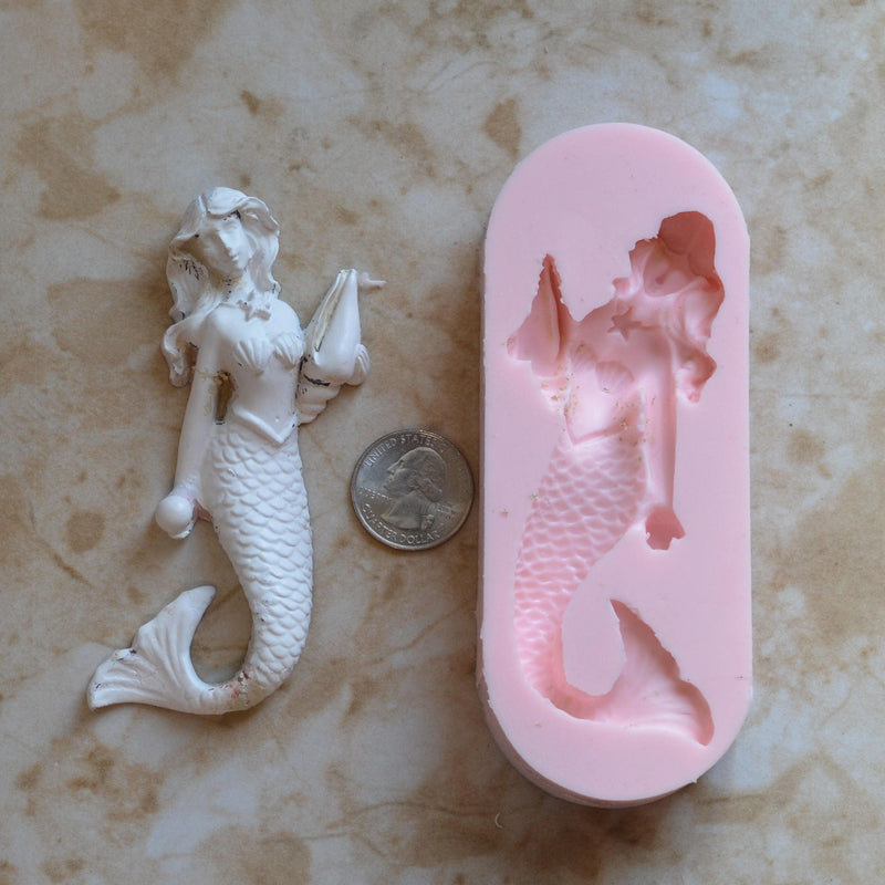 Mermaid Silicone Mold, Mermaid, Mermaids, aquatic creature, Shipwrecks, Folklore, Fairy tales, Clay mold, Epoxy molds, Nautical  N338