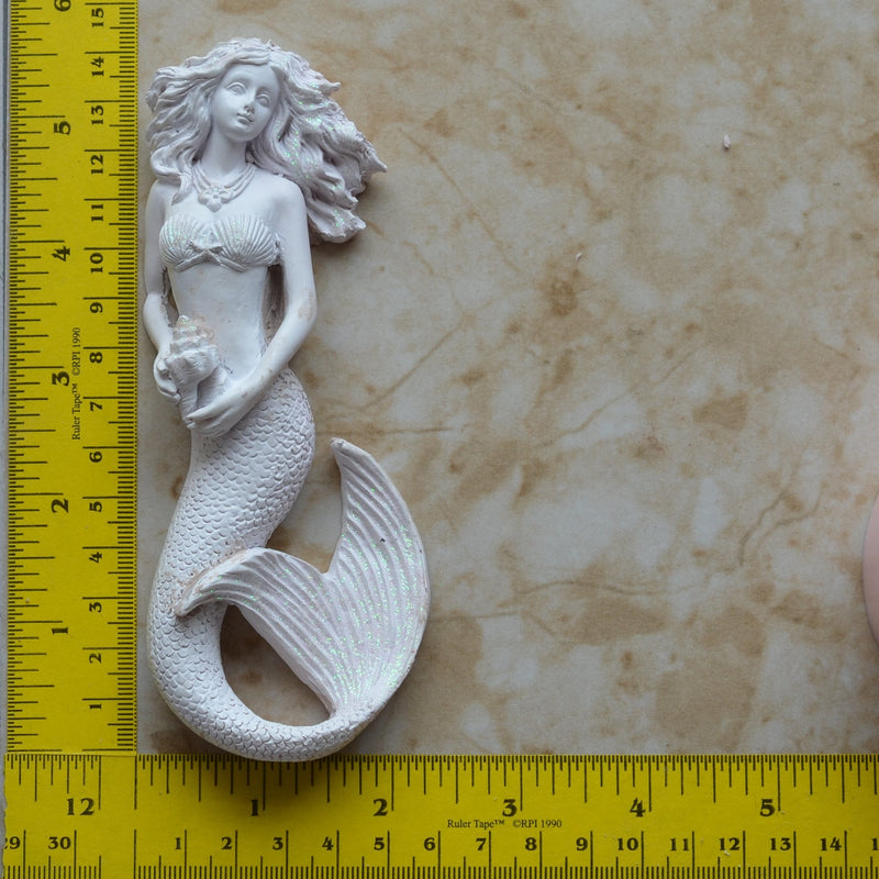 Mermaid Large 5-1/2" silicone mold, Mermaid, Mermaids, aquatic creature, Shipwrecks, Folklore, Fairy tales, Clay mold, Nautical mold, N350