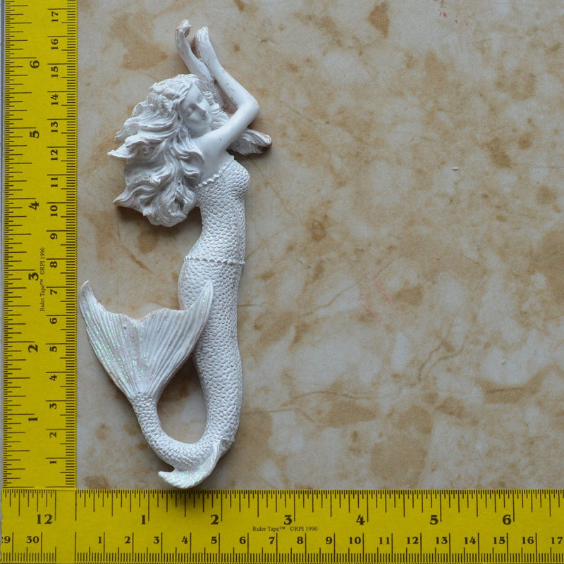 Mermaid Large 6-1/2" silicone mold, Mermaid, Mermaids, aquatic creature, Shipwrecks, Folklore, Fairy tales, Clay, Nautical  N354