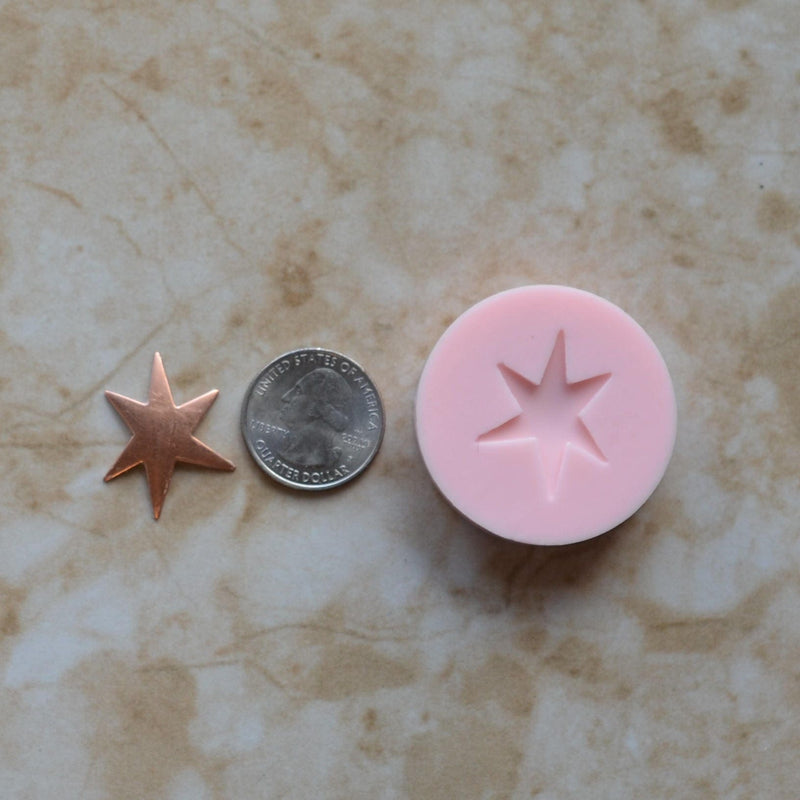 North Star Silicone Mold, Jewelry, Resin, clay, Pendant, Necklace, hung on a chain, Charms, brooch, bracelets, symbol, earrings,  G358