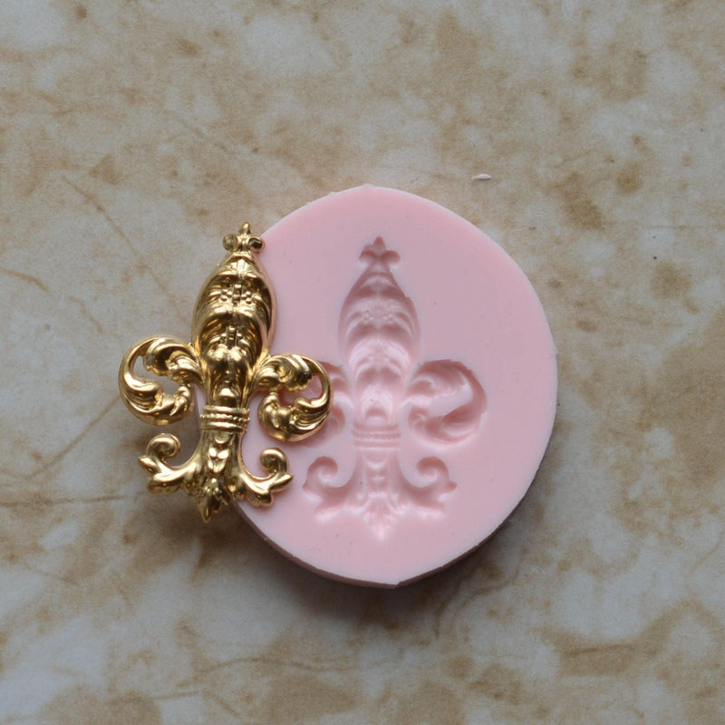 fleur-de-lis Mold, Silicone, Jewelry, Resin, clay, Pendant, Necklace, hung on a chain, Charms, brooch, bracelets, symbol, earrings,  G234