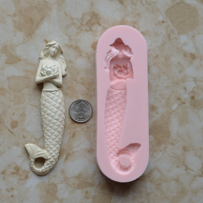 Mermaid Silicone Mold, Mermaid, Mermaids, aquatic creature, Shipwrecks, Folklore, Fairy tales, Clay mold, Epoxy molds, Nautical  N343