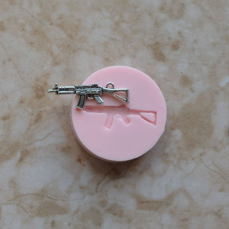 Gun Rifle Silicone Mold, Jewelry, Resin, clay, Pendant, Necklace, hung on a chain, Charms, brooch, bracelets, symbol, earrings,  G366