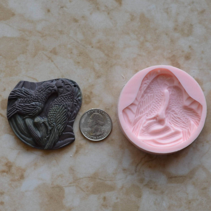 Parrot Silicone Mold, Birds, Resin Birds mold, Clay, Epoxy Birds molds, food grade Birds mold, songbirds, Sea birds, Chocolate   A376