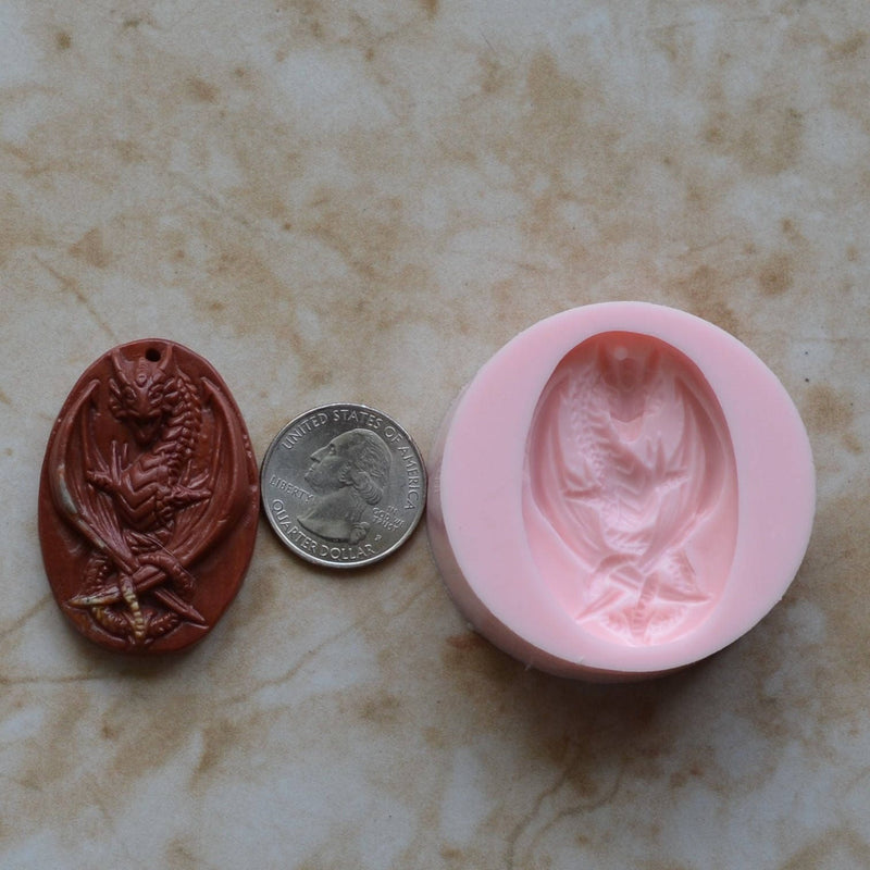 Dragon Silicone Mold, Dragon, Resin, Clay, Epoxy, food grade, Dragons, Chocolate, reptilian legendary, Mythological creatures, A388