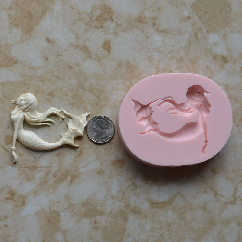 Mermaid silicone mold, Mermaid, Mermaids, aquatic creature, Shipwrecks, Folklore, Fairy tales, Clay mold, Epoxy molds, Nautical mold,  N397